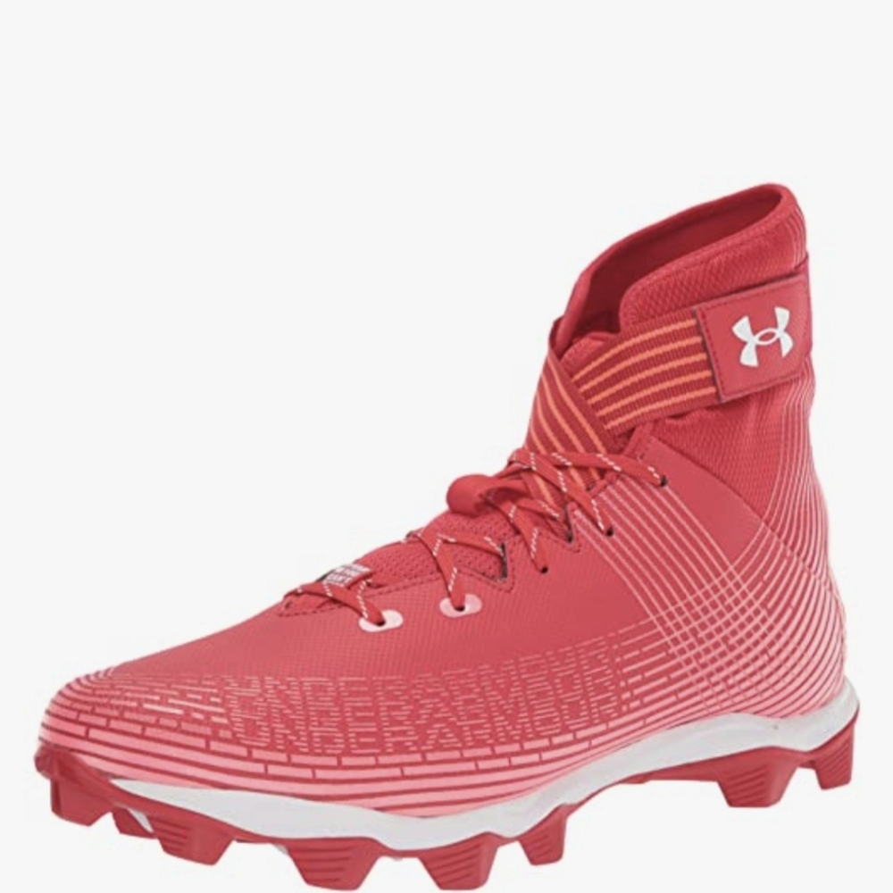 Under Armour Mens Highlight Red And White Franchise Football Cleats Size 11.5